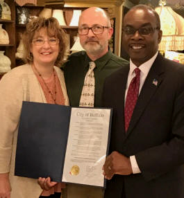 Buffalo Mayor Byron Brown at The Antique Lamp Co and Gift Emporium